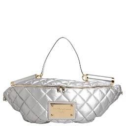 Silver Quilted Filled Crossbody Shoulder Bag SICILY Bag