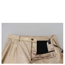 Metallic Gold Polyester StraightTrouser Pants