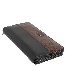 Black Brown Exotic Leather Men Continental Clutch Wallet