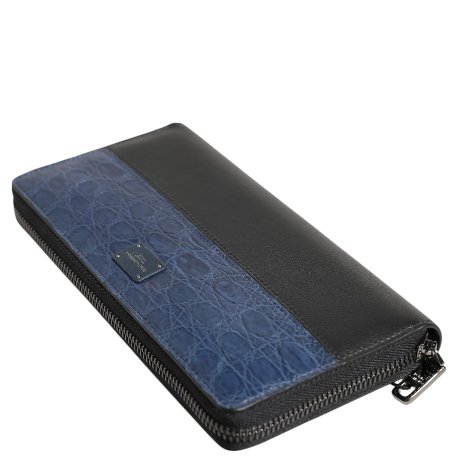 Black Blue Exotic Leather Men Continental Clutch Wallet