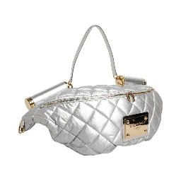 Silver Quilted Filled Crossbody Shoulder Bag SICILY Bag