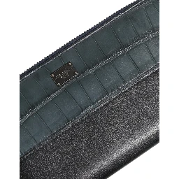 Black Blue Exotic Leather Men Continental Clutch Wallet