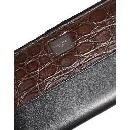 Black Brown Exotic Leather Men Continental Clutch Wallet