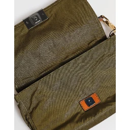 Dark Green Nylon Logo Plaque Shoulder Strap Borse Bag