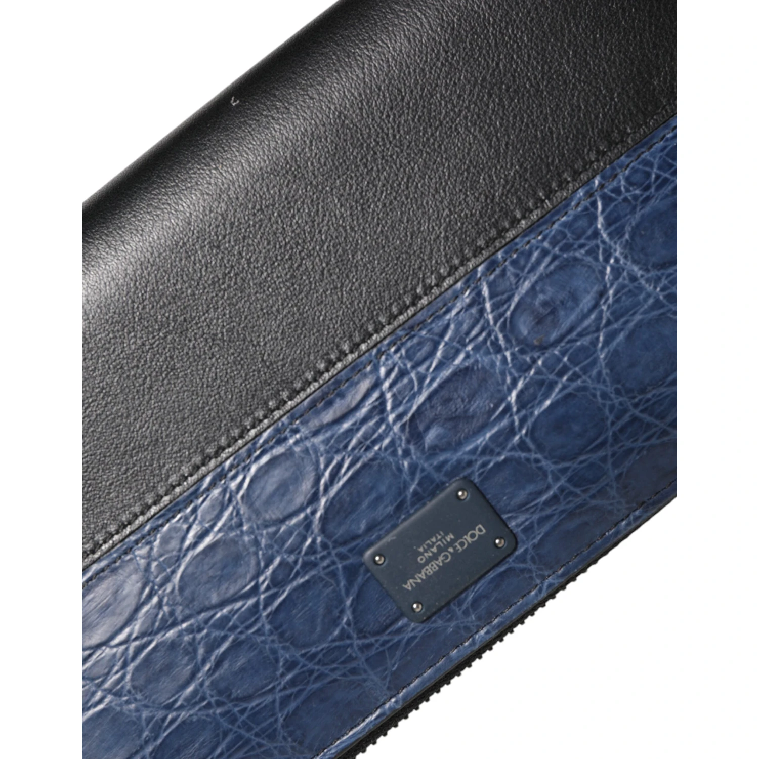 Black Blue Exotic Leather Men Continental Clutch Wallet
