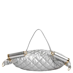 Silver Quilted Filled Crossbody Shoulder Bag SICILY Bag