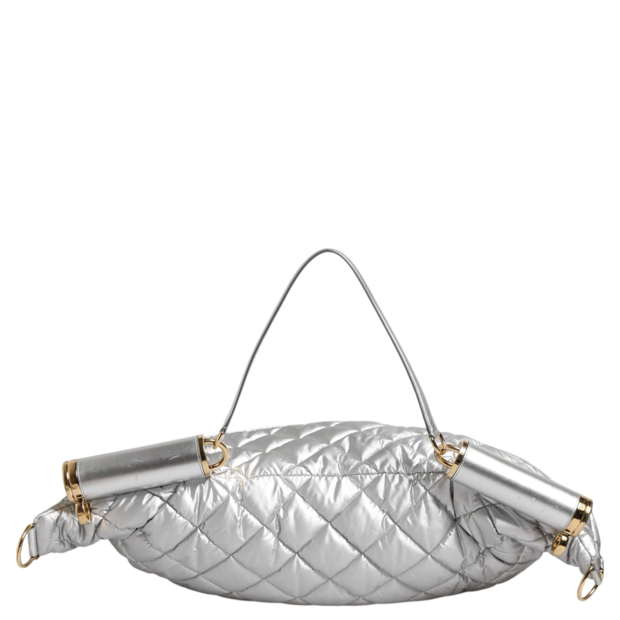 Silver Quilted Filled Crossbody Shoulder Bag SICILY Bag