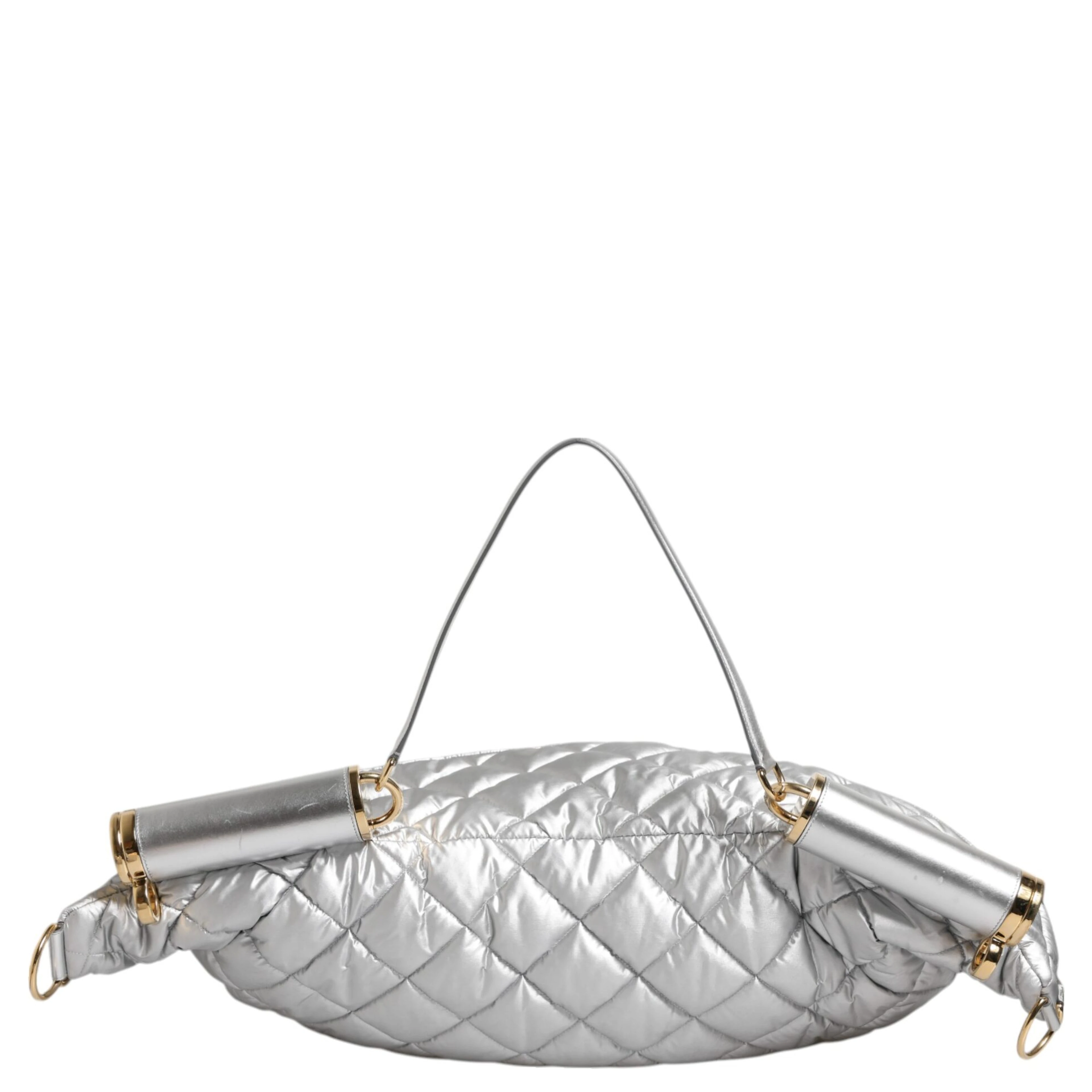 Silver Quilted Filled Crossbody Shoulder Bag SICILY Bag