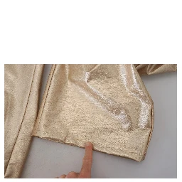 Metallic Gold Polyester StraightTrouser Pants