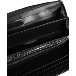 Black Blue Exotic Leather Men Continental Clutch Wallet