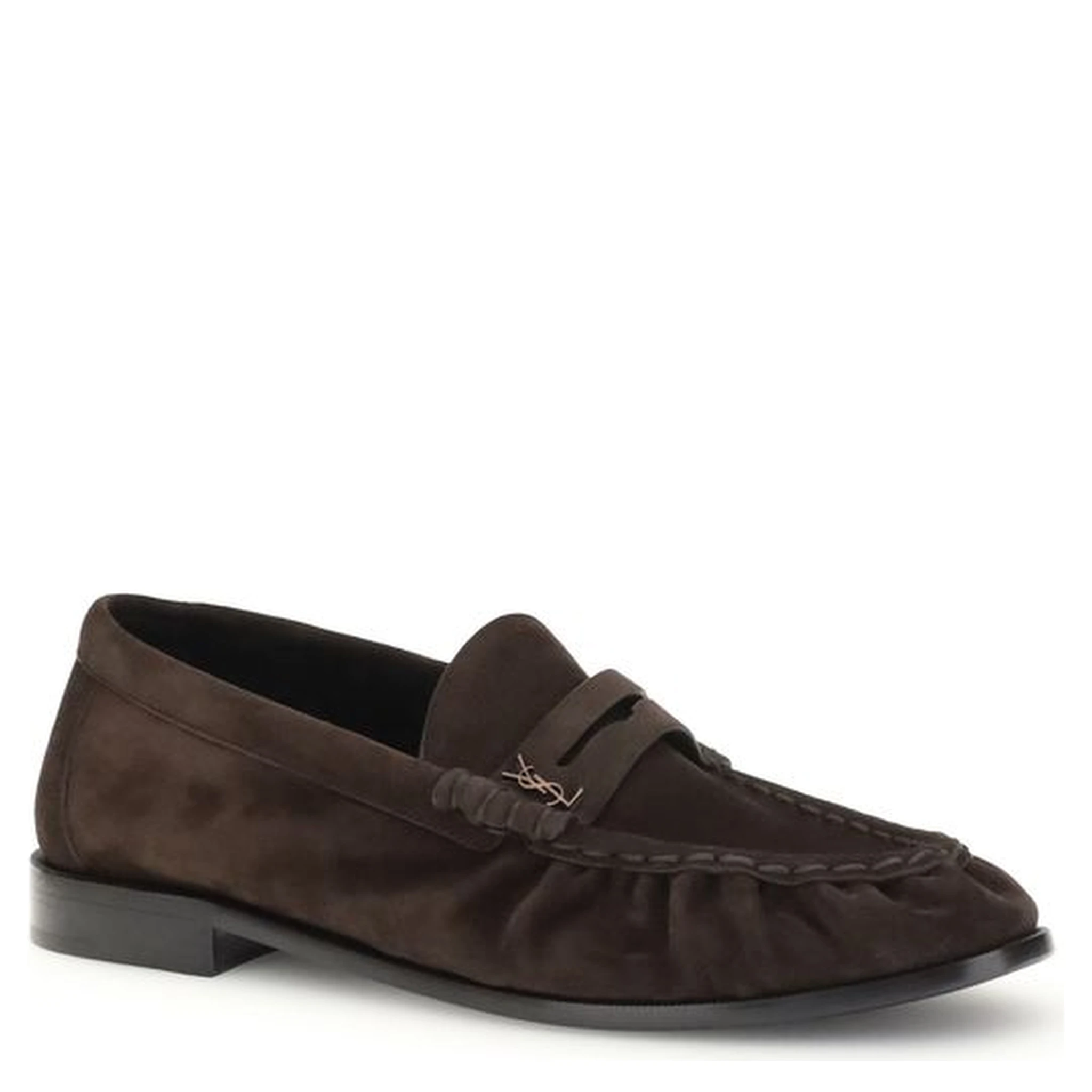 Brown Calf Leather Bos Taurus Slip-On Loafers