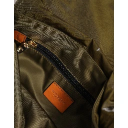 Dark Green Nylon Logo Plaque Shoulder Strap Borse Bag