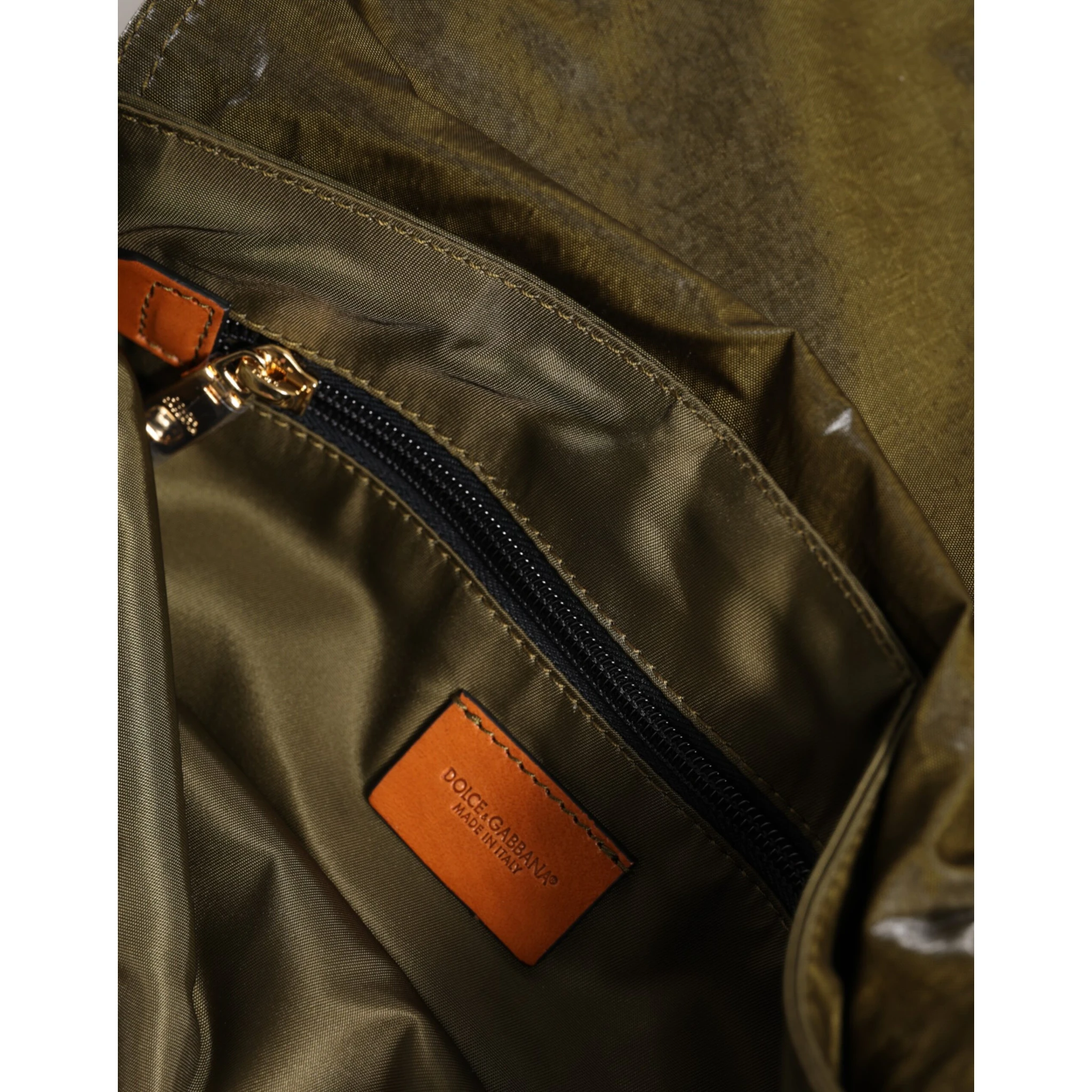 Dark Green Nylon Logo Plaque Shoulder Strap Borse Bag