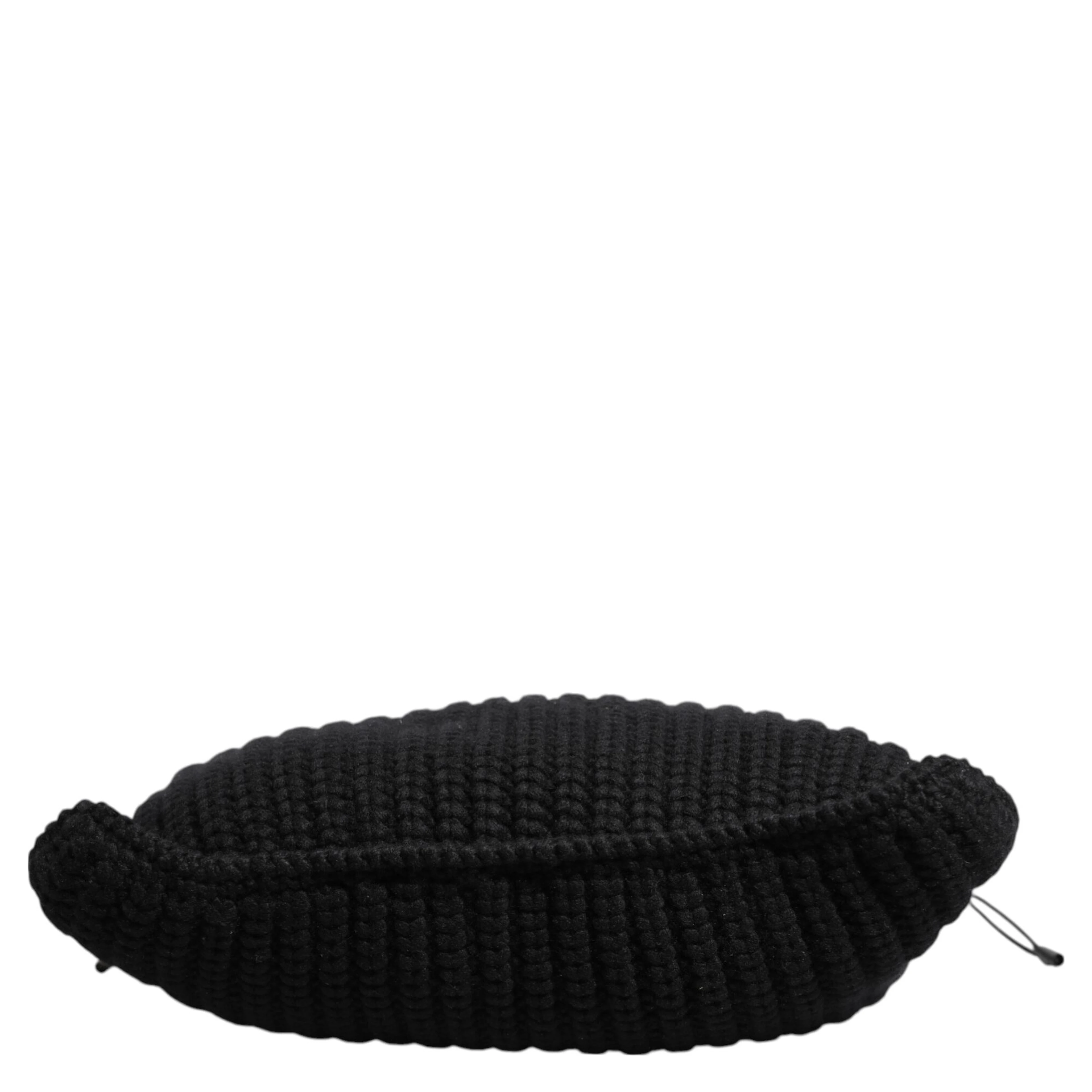 Black Cashmere Knitted Leather Shoulder Women Borse Bag