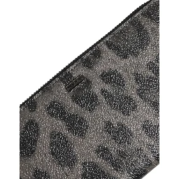 Black Gray Leopard Leather Zip Around Continental Wallet