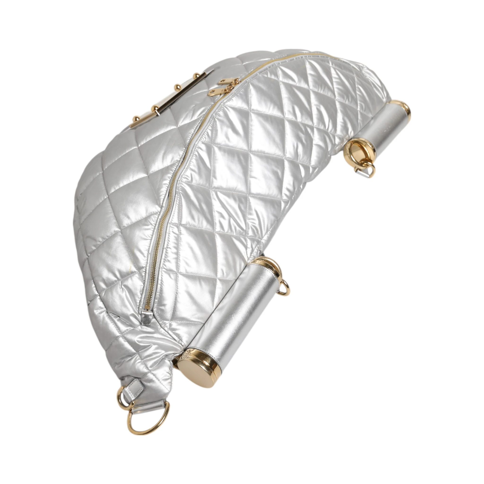 Silver Quilted Filled Crossbody Shoulder Bag SICILY Bag
