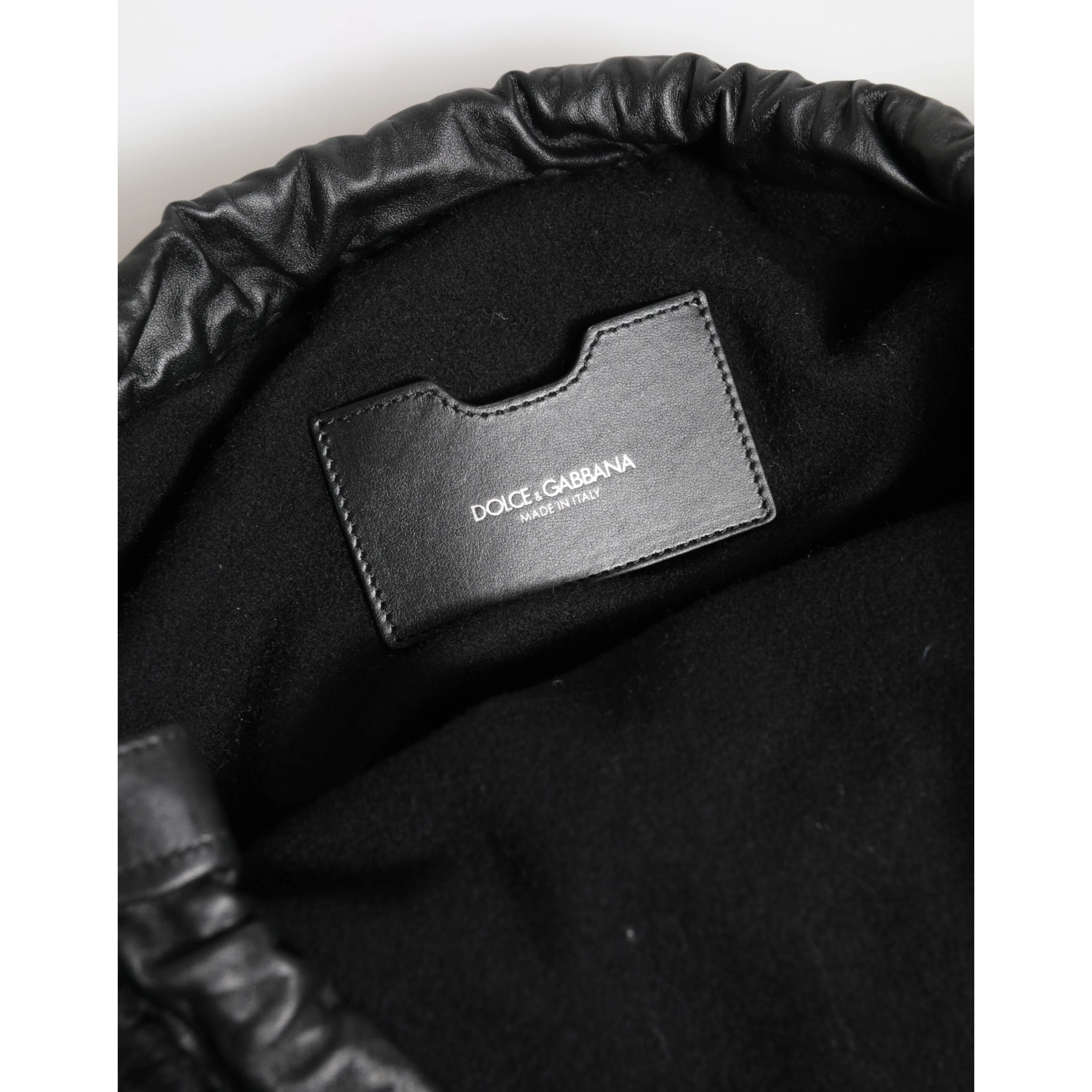 Black Cashmere Knitted Leather Shoulder Women Borse Bag