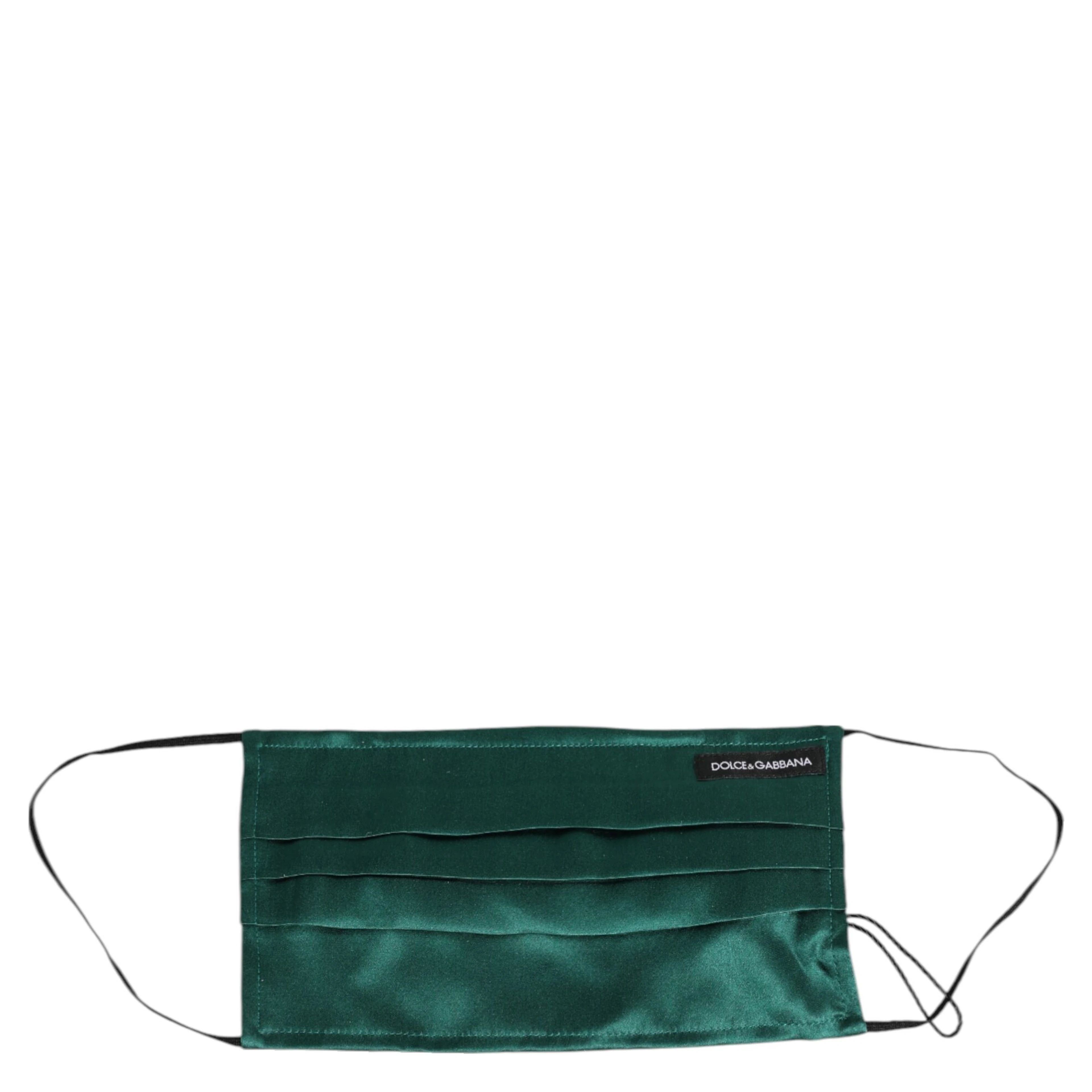Green Silk Pleated Elastic Ear Strap Face Mask