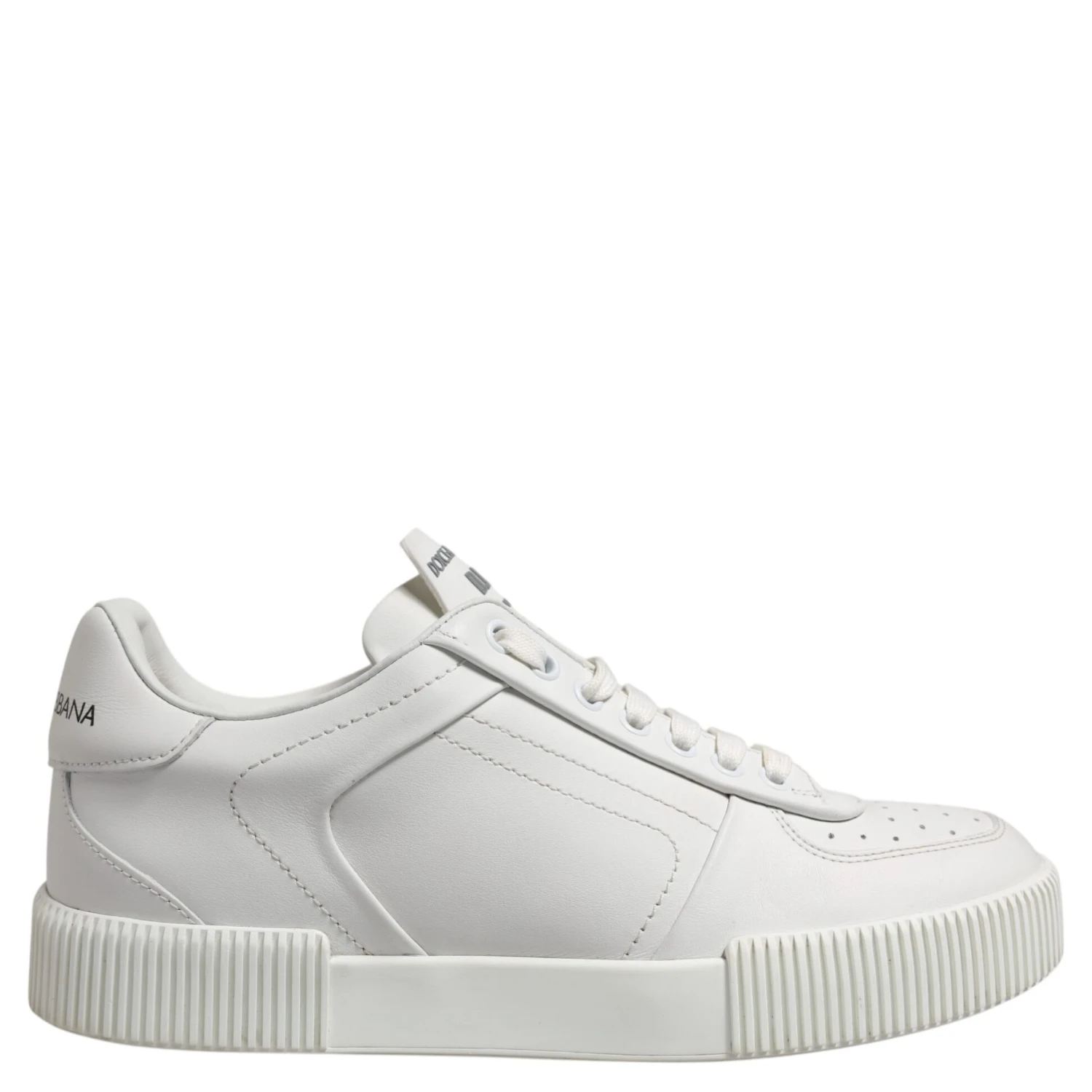 White Miami Leather Low Top Sneakers Shoes