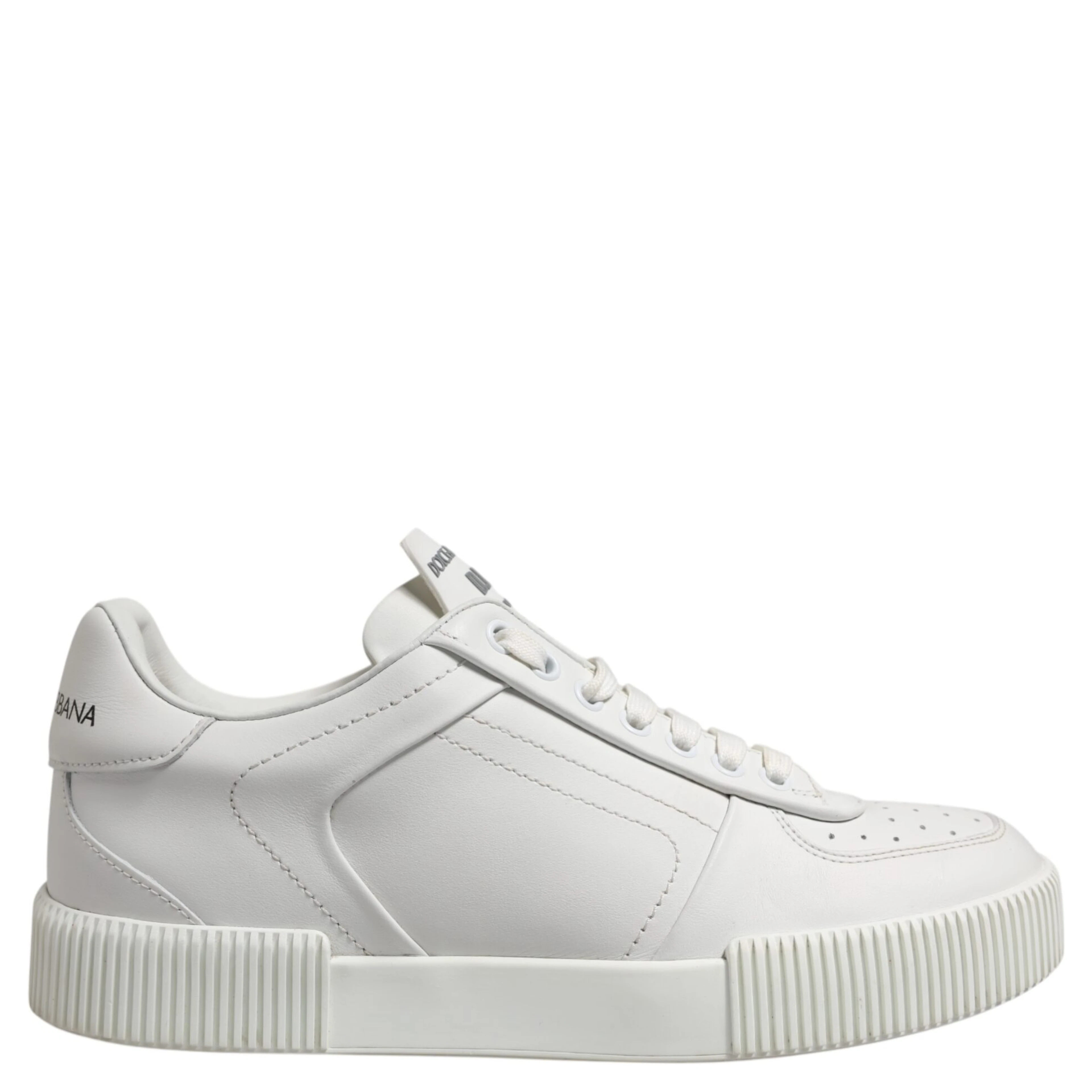 White Miami Leather Low Top Sneakers Shoes