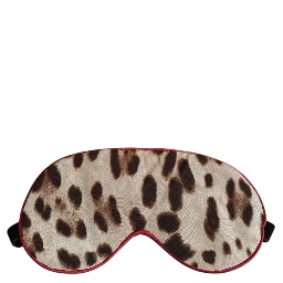 Brown Leopard Print Silk Women Accessory Sleep Eye Mask