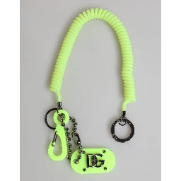 Green Springy Key Holder DG Logo Men's Keychain Keyring