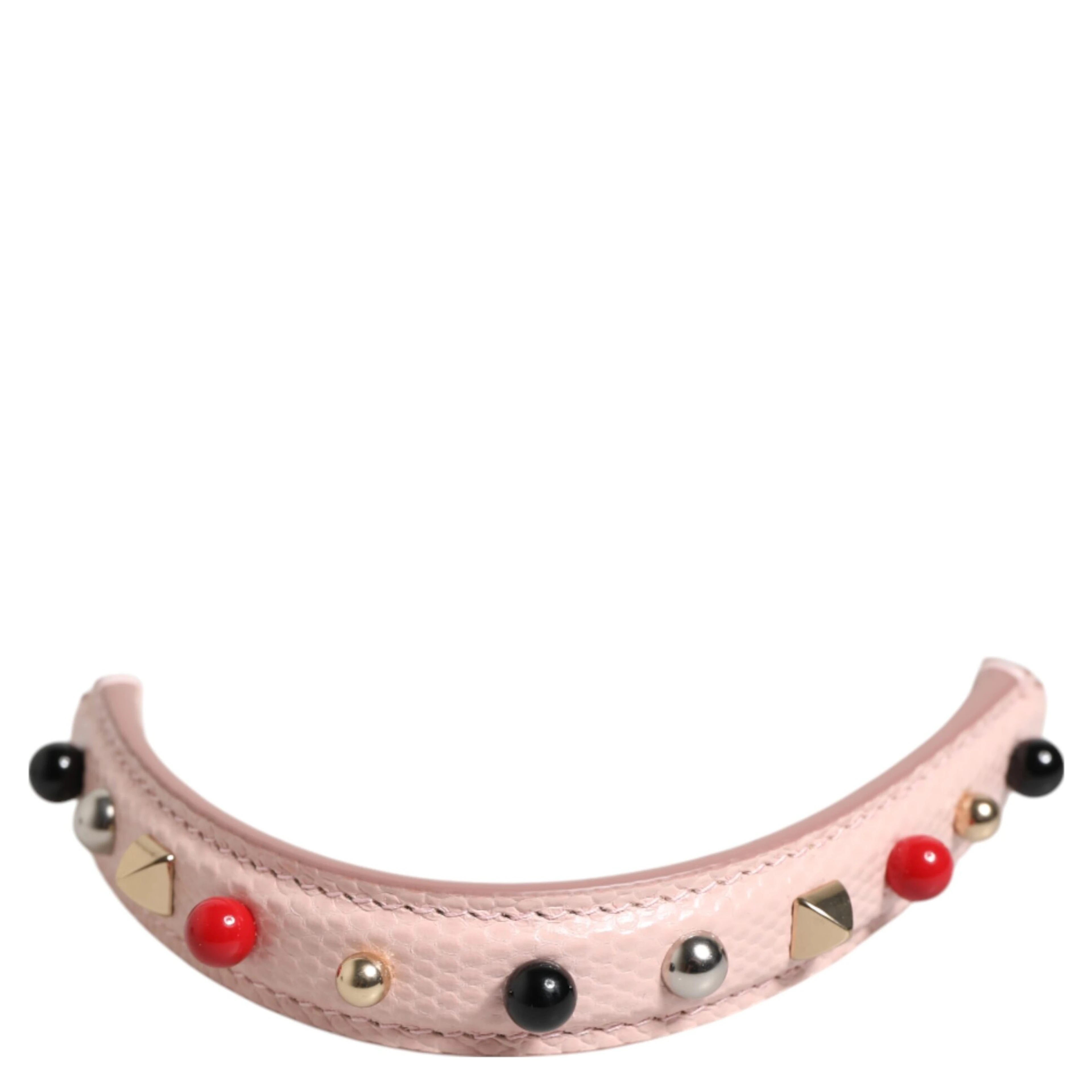 Light Pink Embellished Leather Bag Handle Shoulder Strap