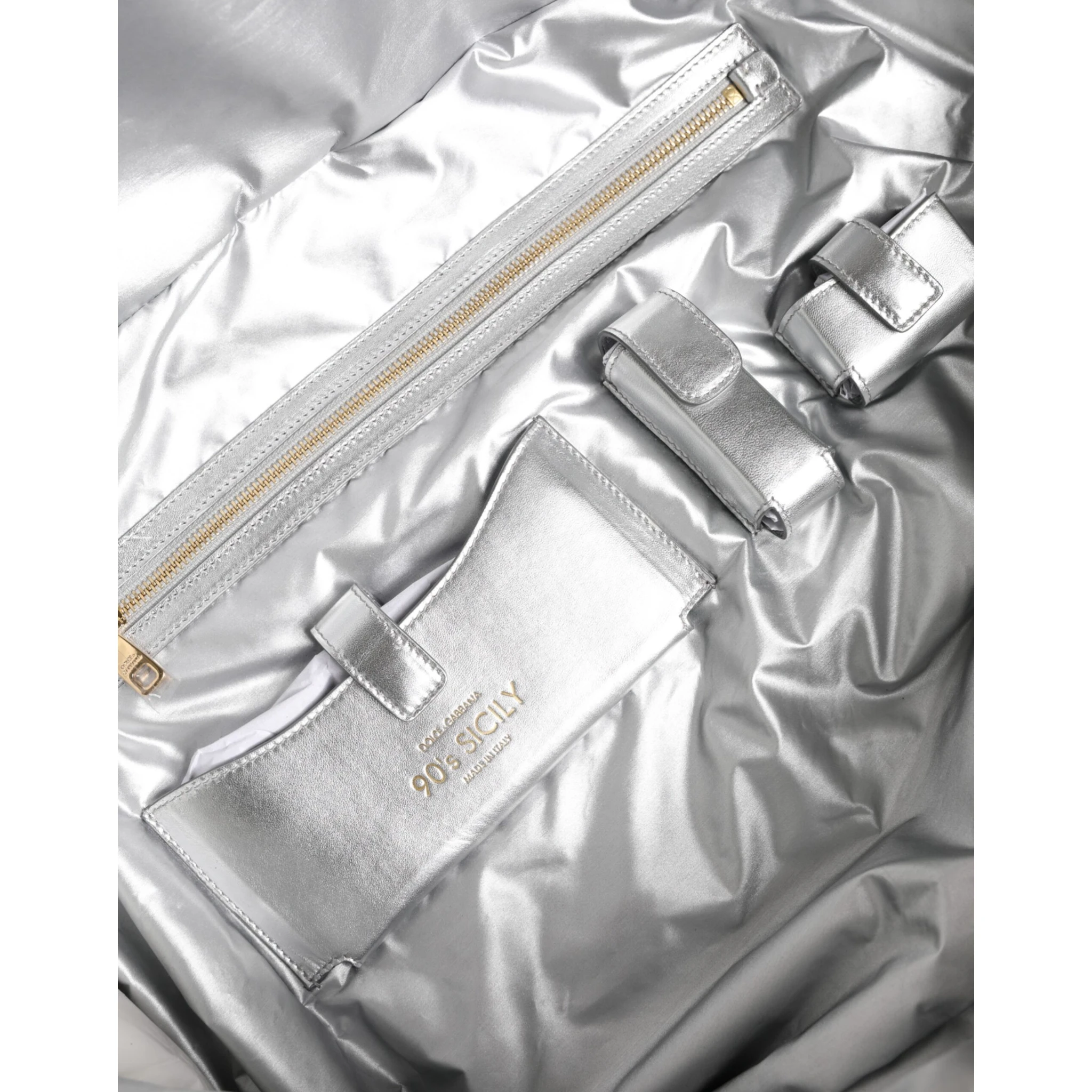 Silver Quilted Filled Crossbody Shoulder Bag SICILY Bag