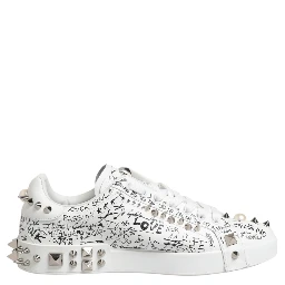 White Portofino Studded Men Sneakers Shoes