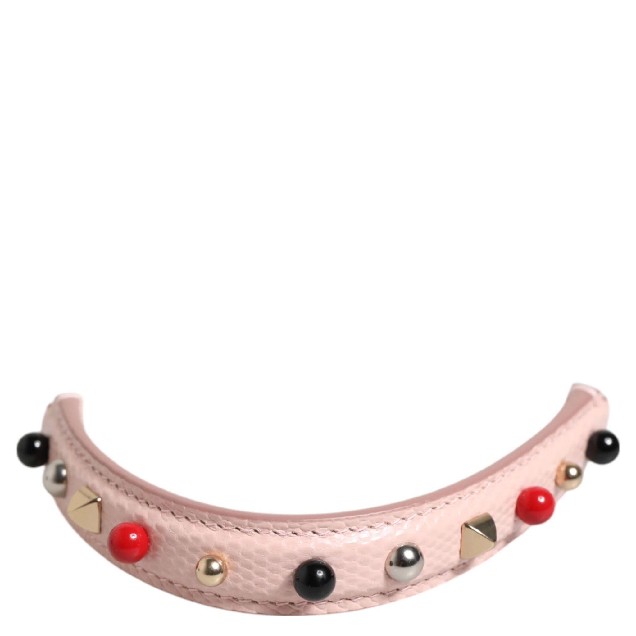 Light Pink Embellished Leather Bag Handle  Shoulder Strap
