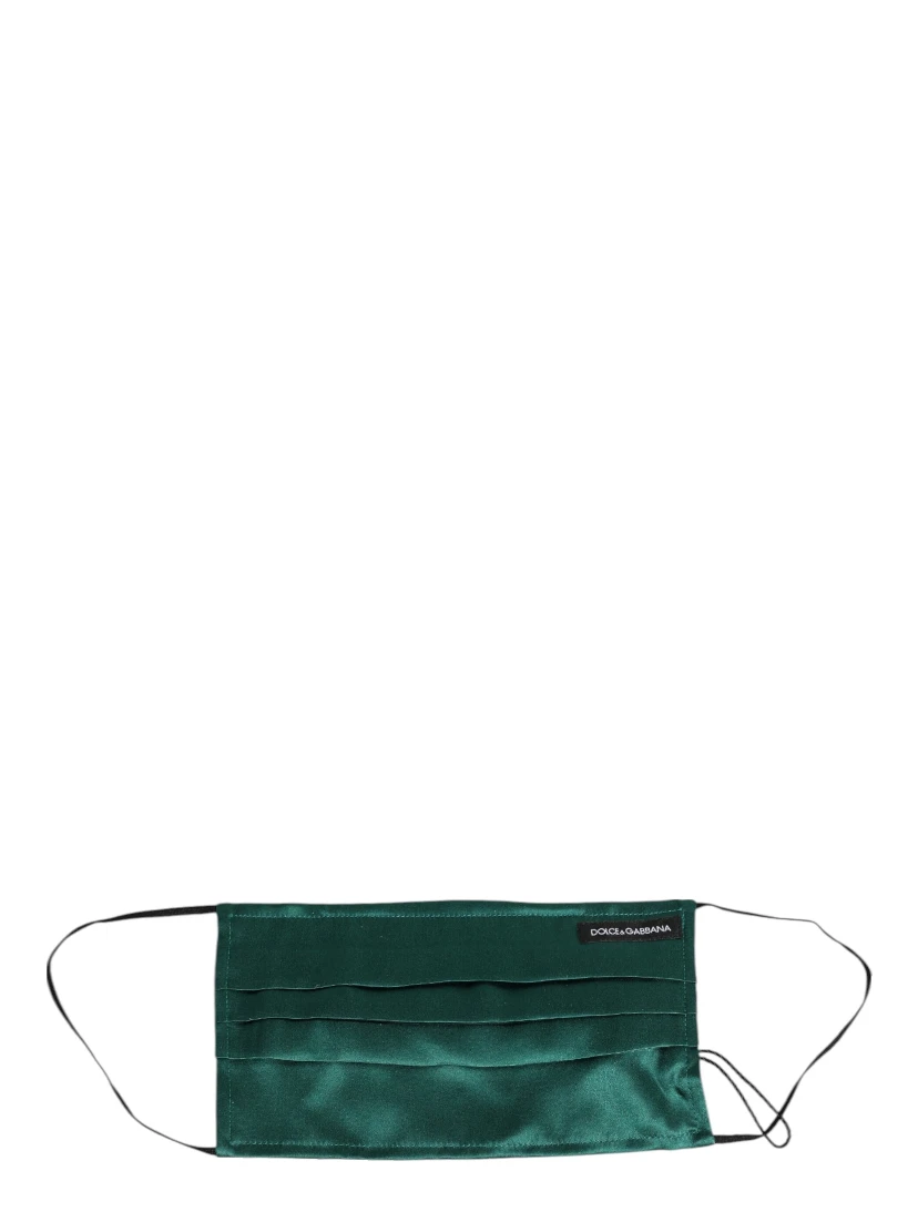Green Silk Pleated Elastic Ear Strap Face Mask