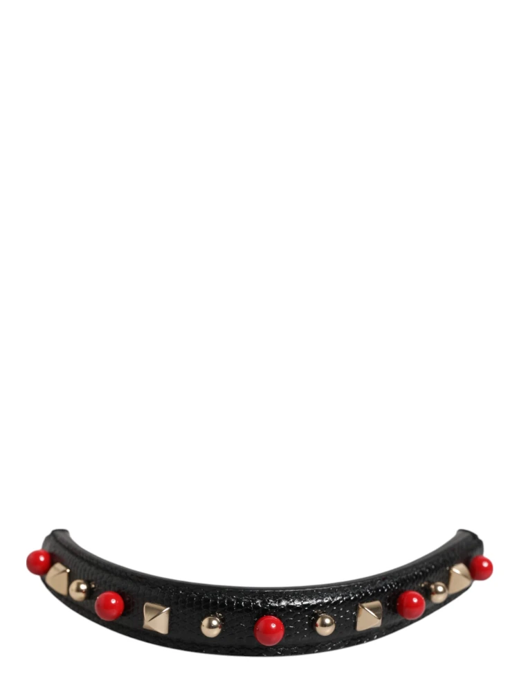 Black Embellished Leather Bag Handle Women Shoulder Strap alternative