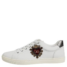 White Sacred Heart Men Low Top Sneakers Shoes