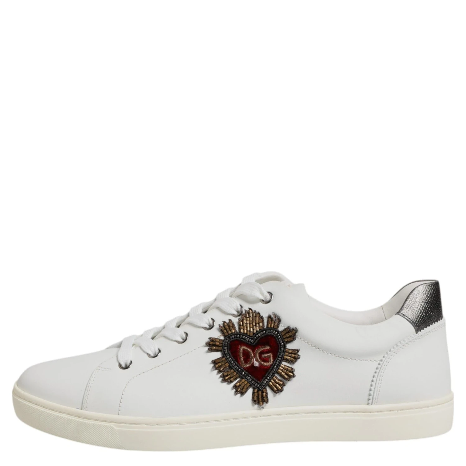 White Sacred Heart Men Low Top Sneakers Shoes
