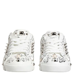 White Portofino Studded Men Sneakers Shoes
