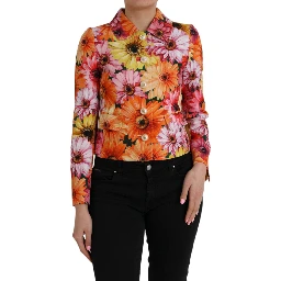 Multicolor Daisy Print Floral Fantasy Jacket