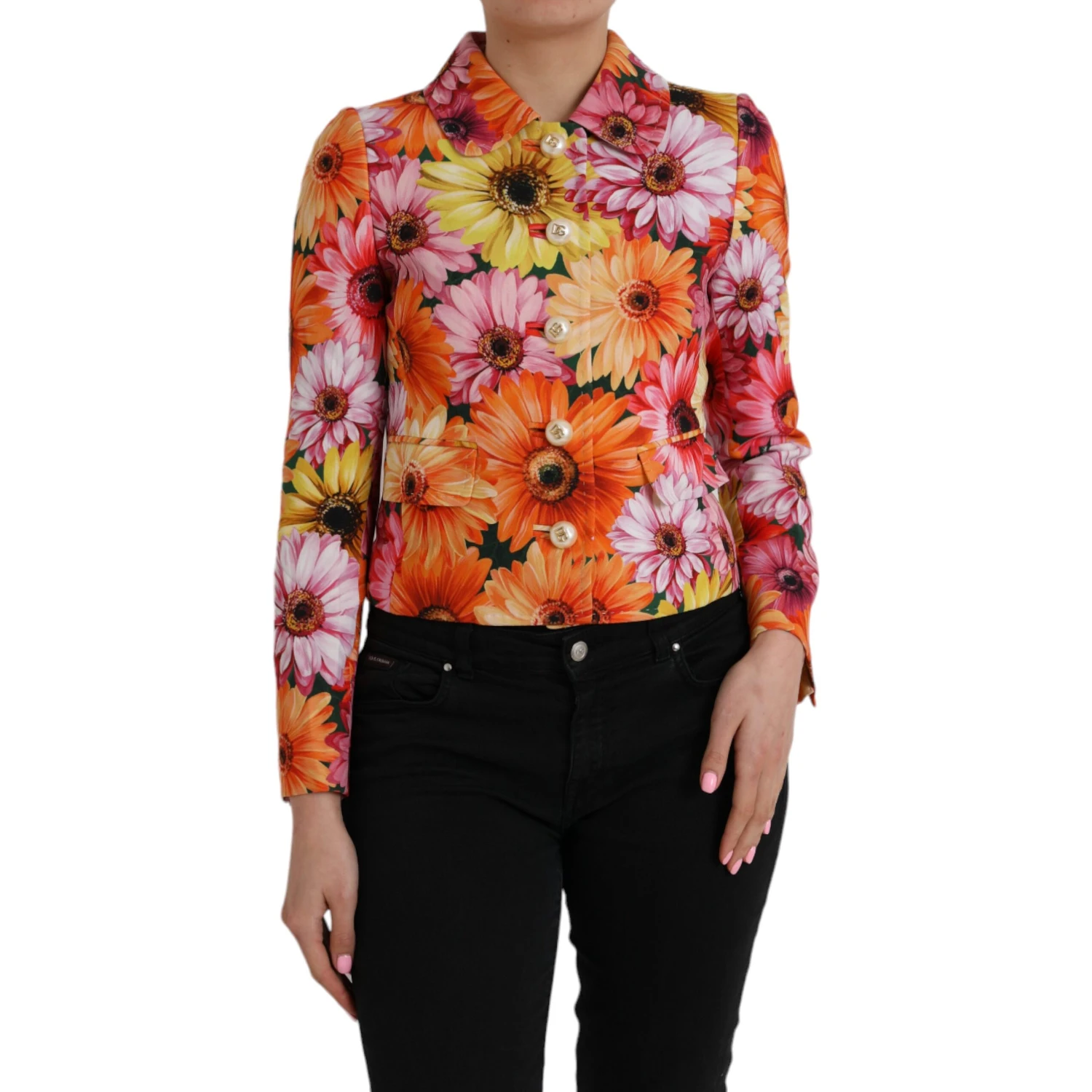Multicolor Daisy Print Floral Fantasy Jacket