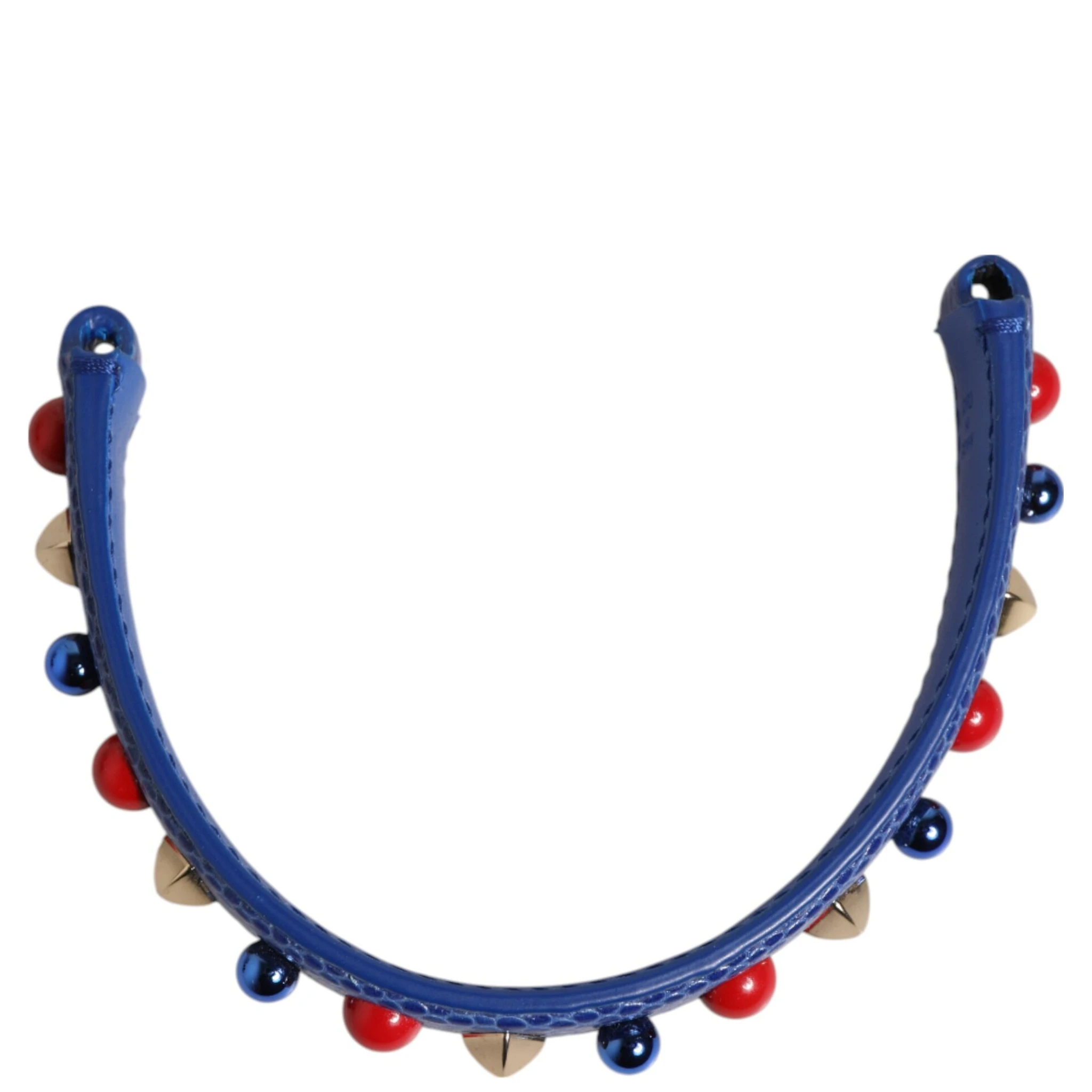 Blue Embellished Leather Bag Handle Women Shoulder Strap
