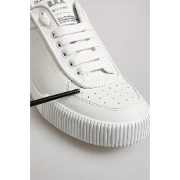 White Miami Leather Low Top Sneakers Shoes