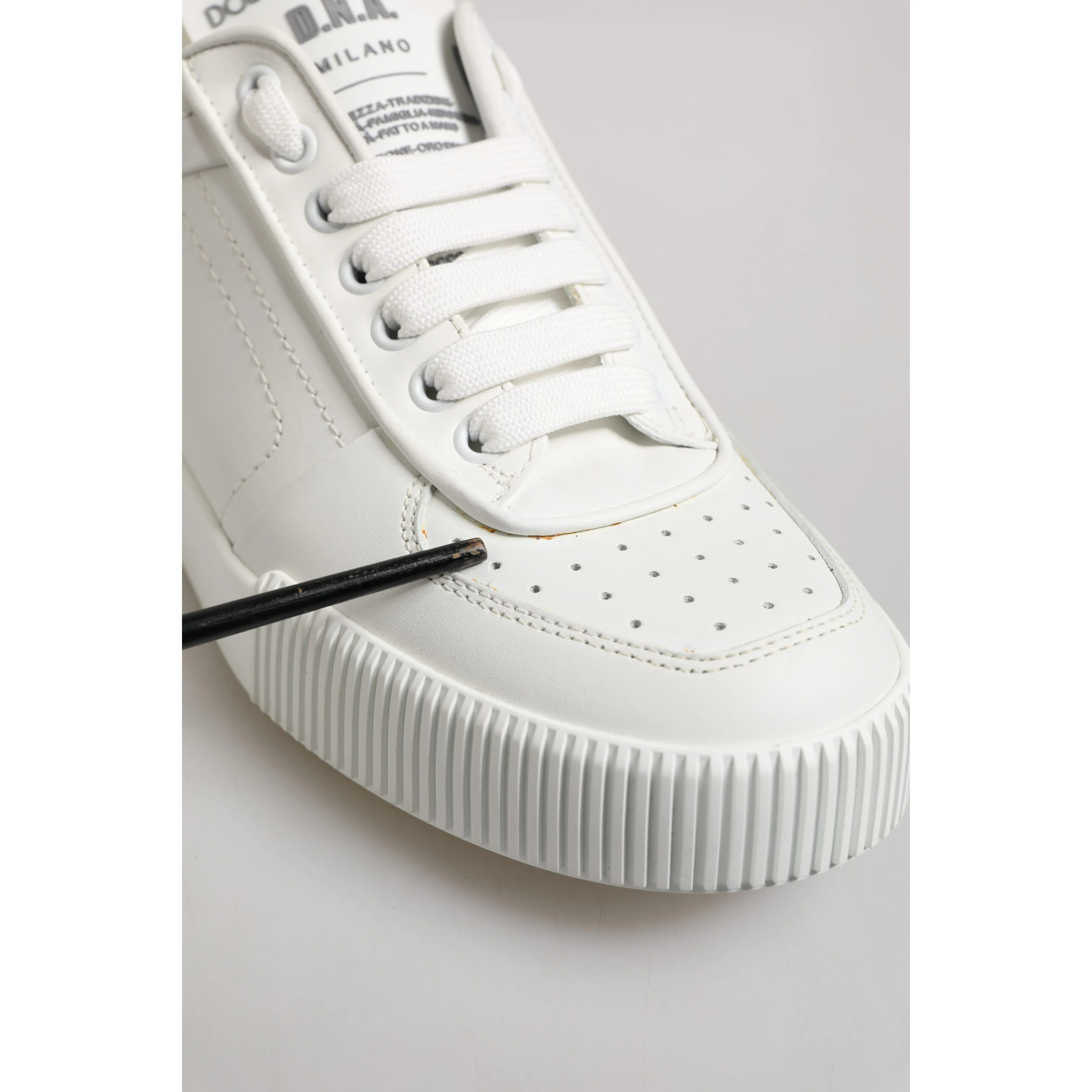 White Miami Leather Low Top Sneakers Shoes