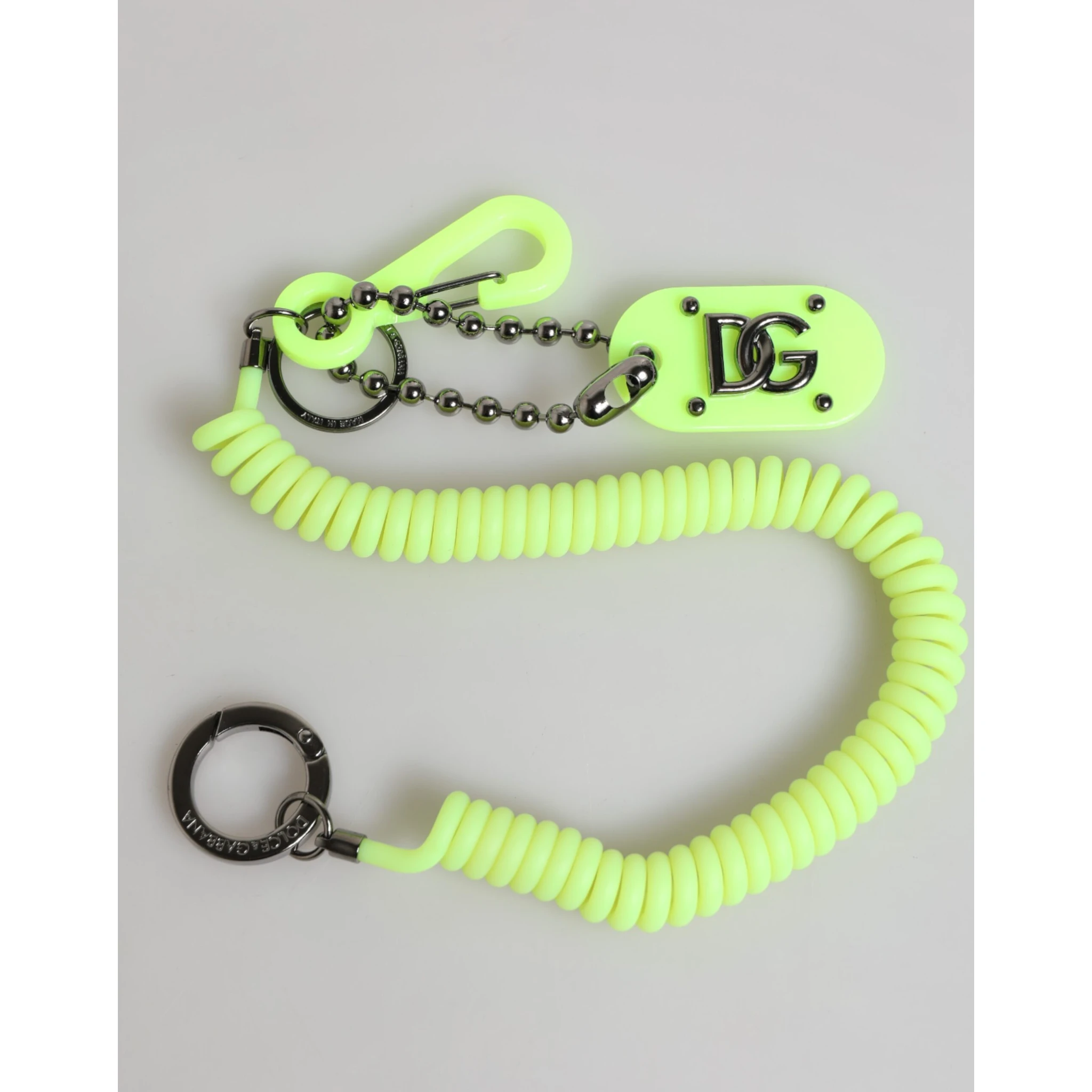 Green Springy Key Holder DG Logo Men's Keychain Keyring