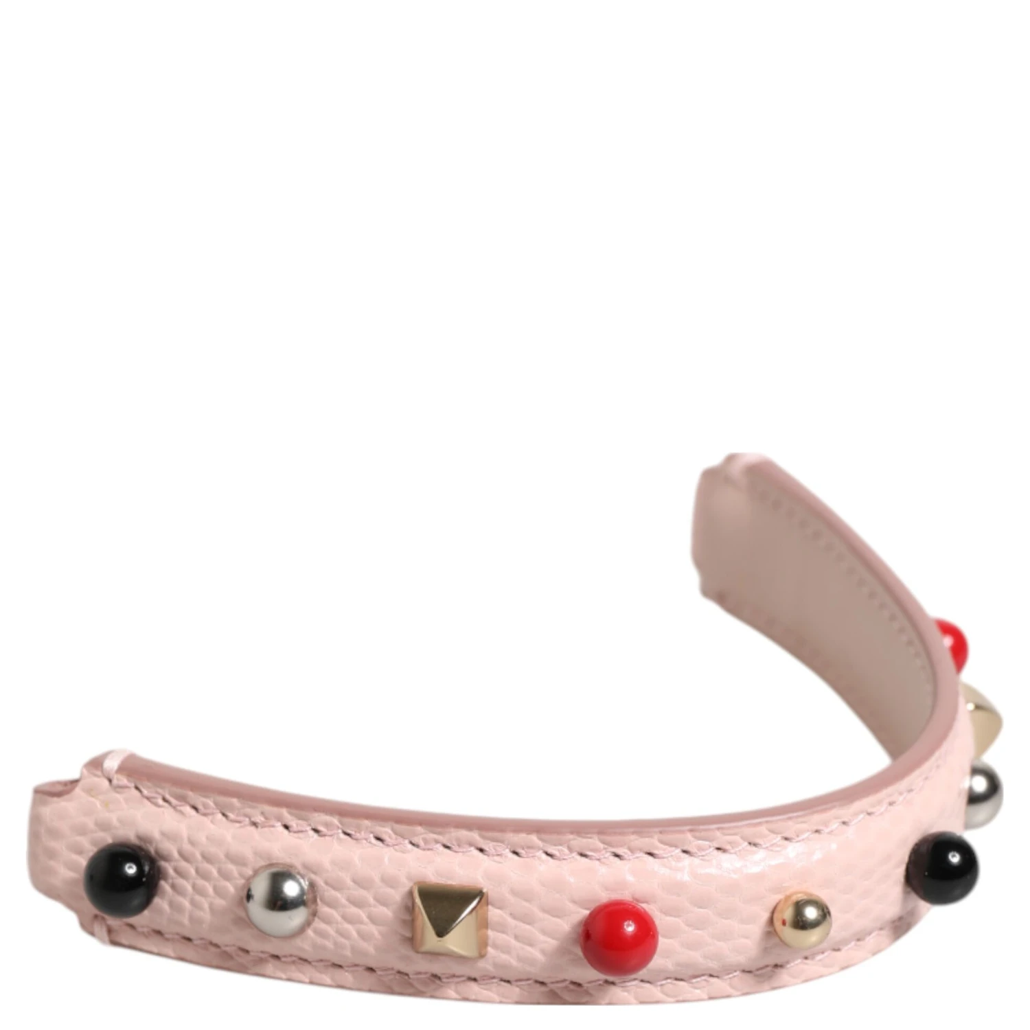 Light Pink Embellished Leather Bag Handle Shoulder Strap