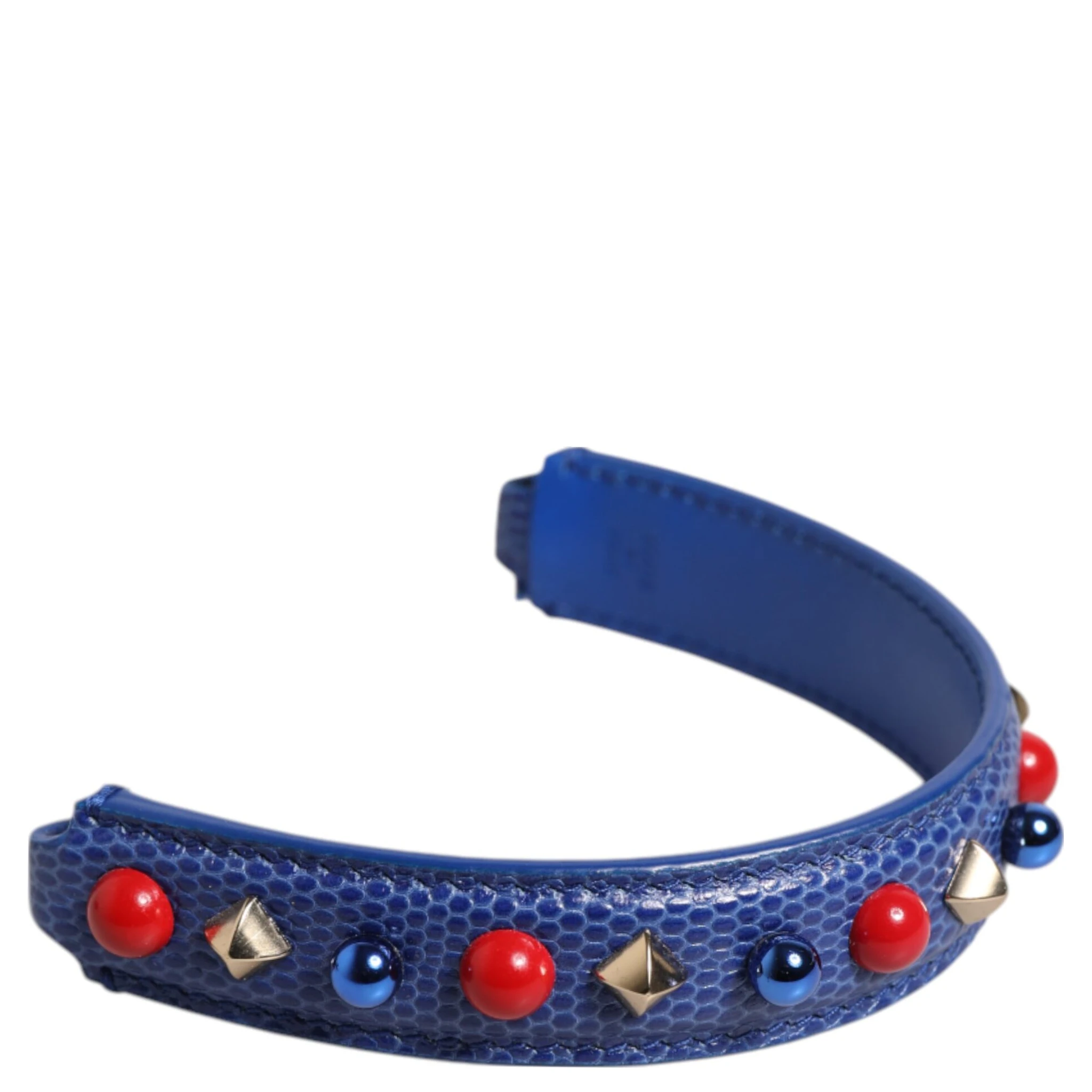 Blue Embellished Leather Bag Handle Women Shoulder Strap