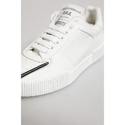 White Miami Leather Low Top Sneakers Shoes