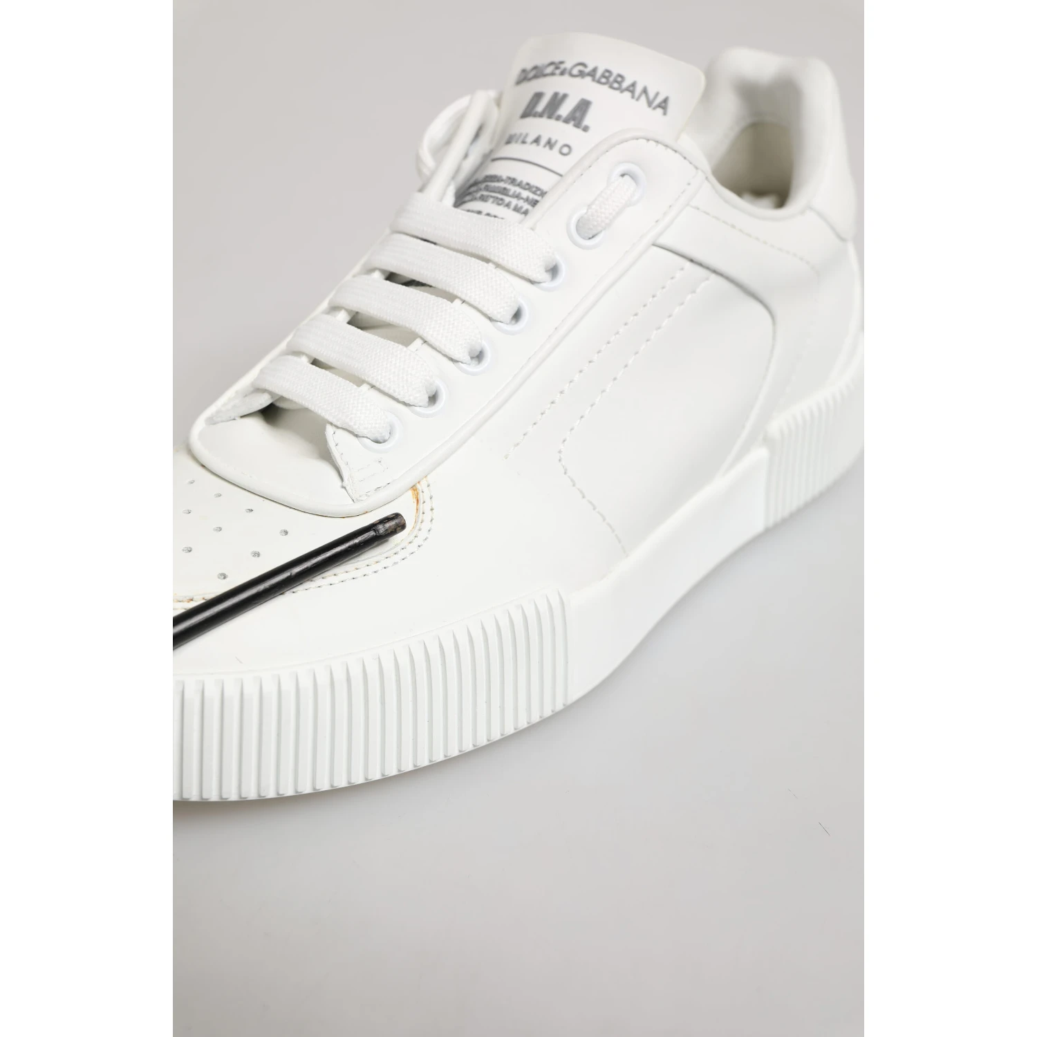 White Miami Leather Low Top Sneakers Shoes