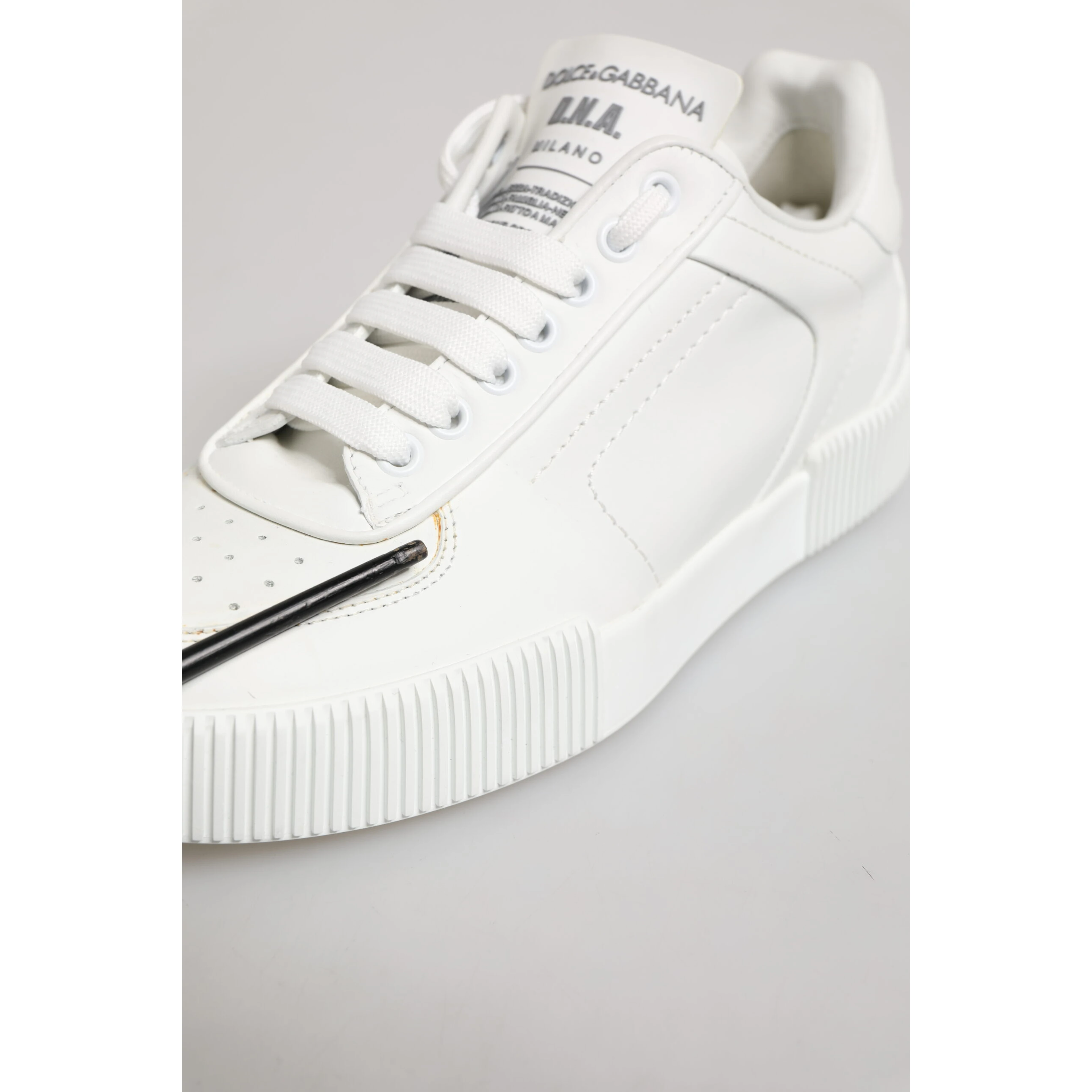 White Miami Leather Low Top Sneakers Shoes