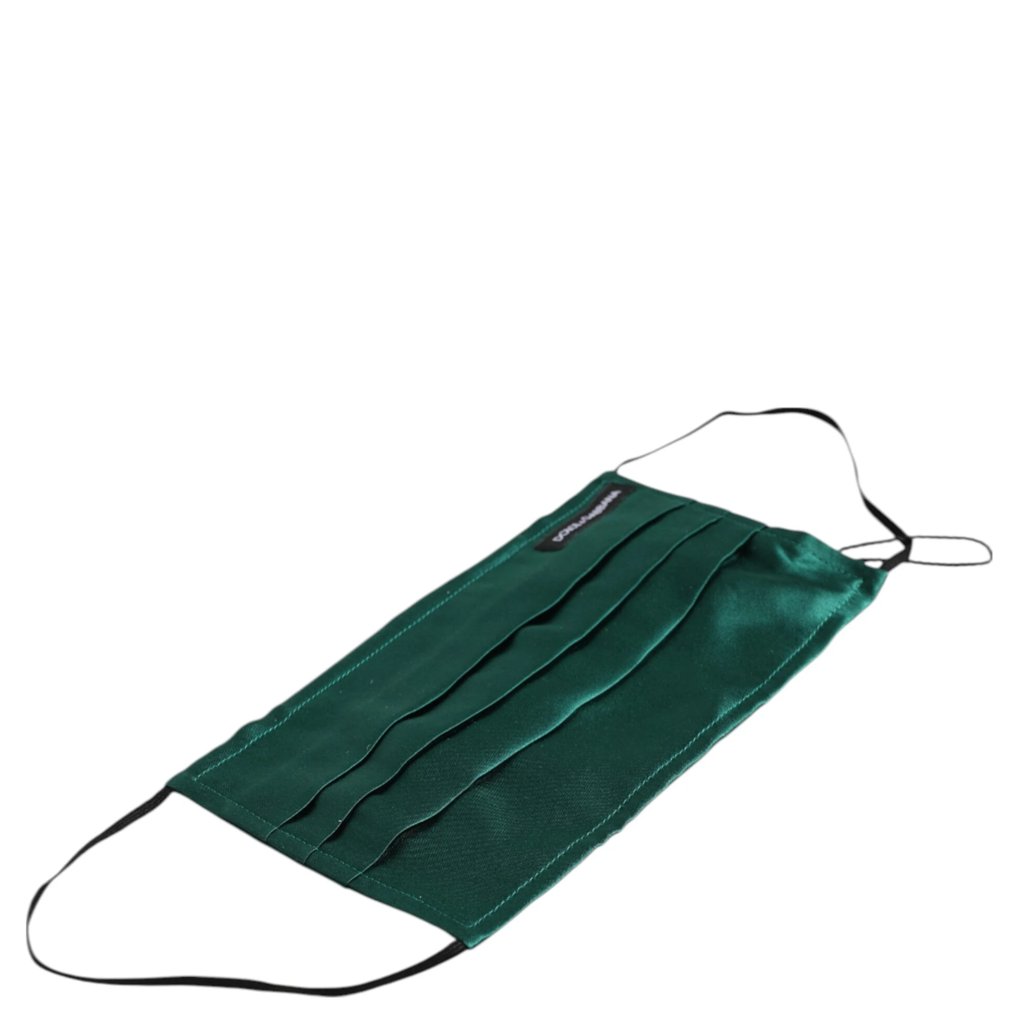 Green Silk Pleated Elastic Ear Strap Face Mask