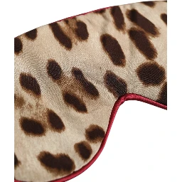 Brown Leopard Print Silk Women Accessory Sleep Eye Mask