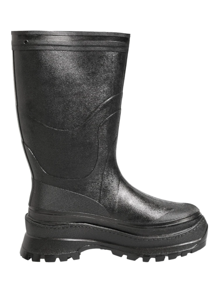 Metallic Black Pull On Rain Boots Men Shoes