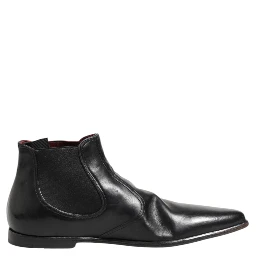 Black Chelsea Slip On Men Ankle Boots Shoes